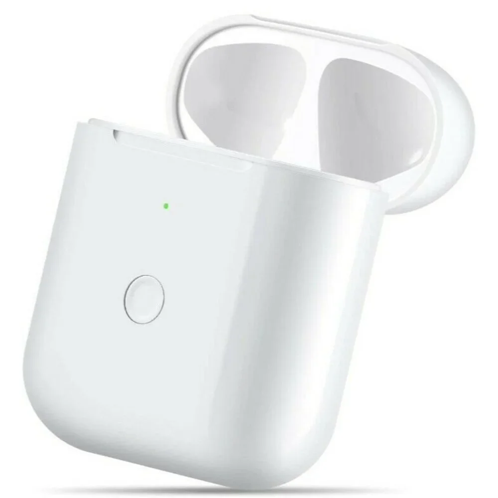 Wireless Charging Case Compatible w/AirPods 1 + 2 Bluetooth Pairing Sync Button